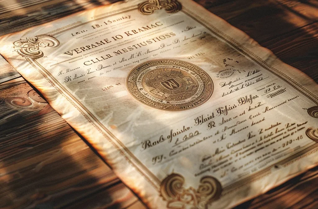 a visually striking image of a sophisticated llc membership certificate, elegantly designed with ornate borders and a prominent seal, beautifully illuminated to emphasize its importance in establishing ownership clarity.